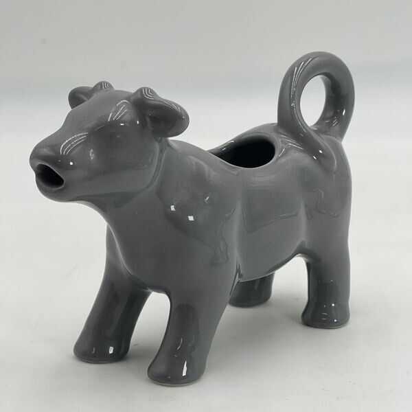 Home Ceramic Porcelain Gray Cow Milk Creamer Pitcher Stoneware Microwaveable