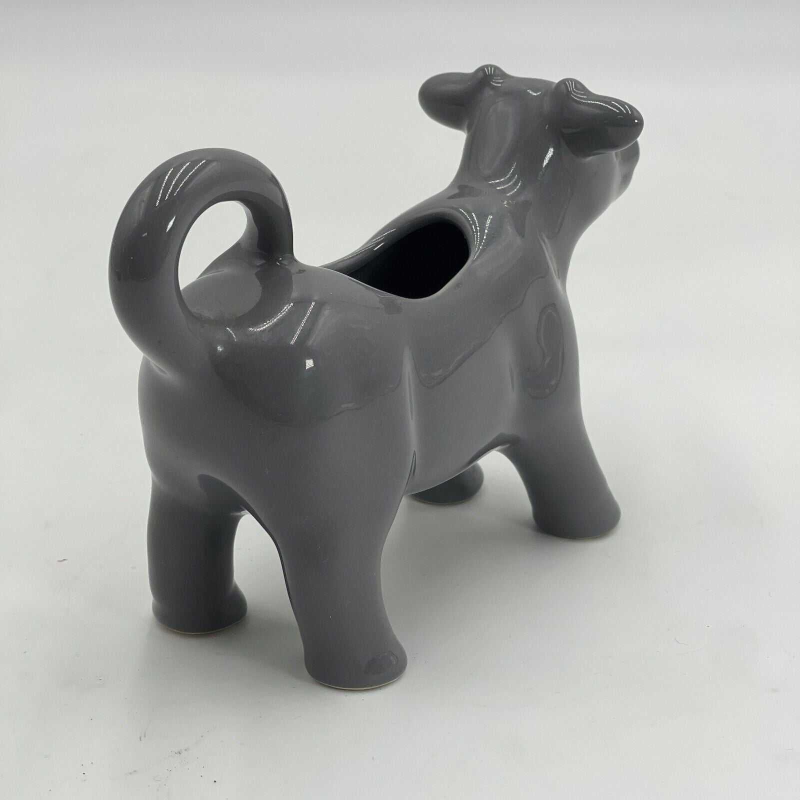 Home Ceramic Porcelain Gray Cow Milk Creamer Pitcher Stoneware Microwaveable