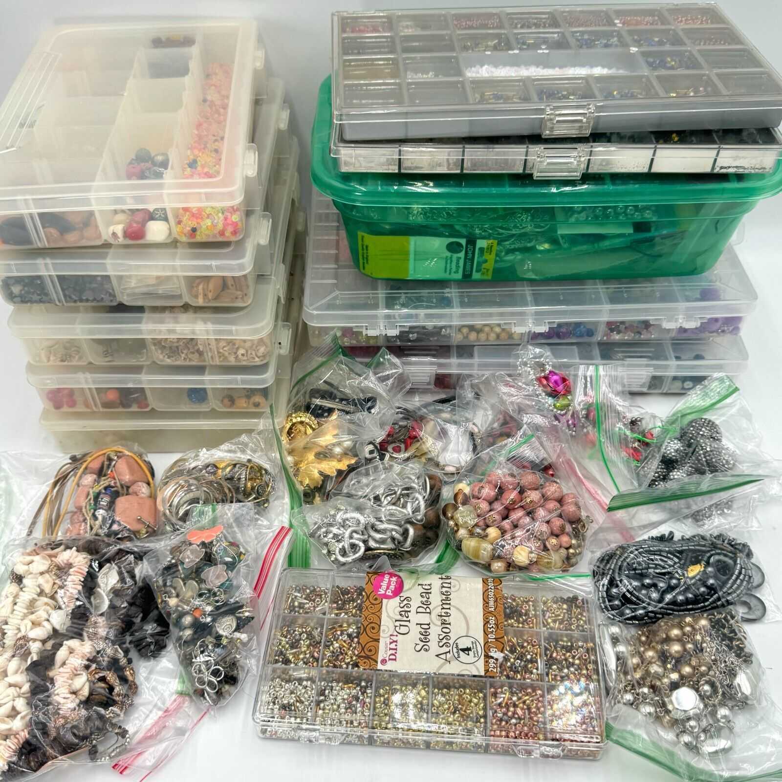 Huge DIY Jewelry Lot Assortment Beads Charms Necklace Bracelet Learning Idea