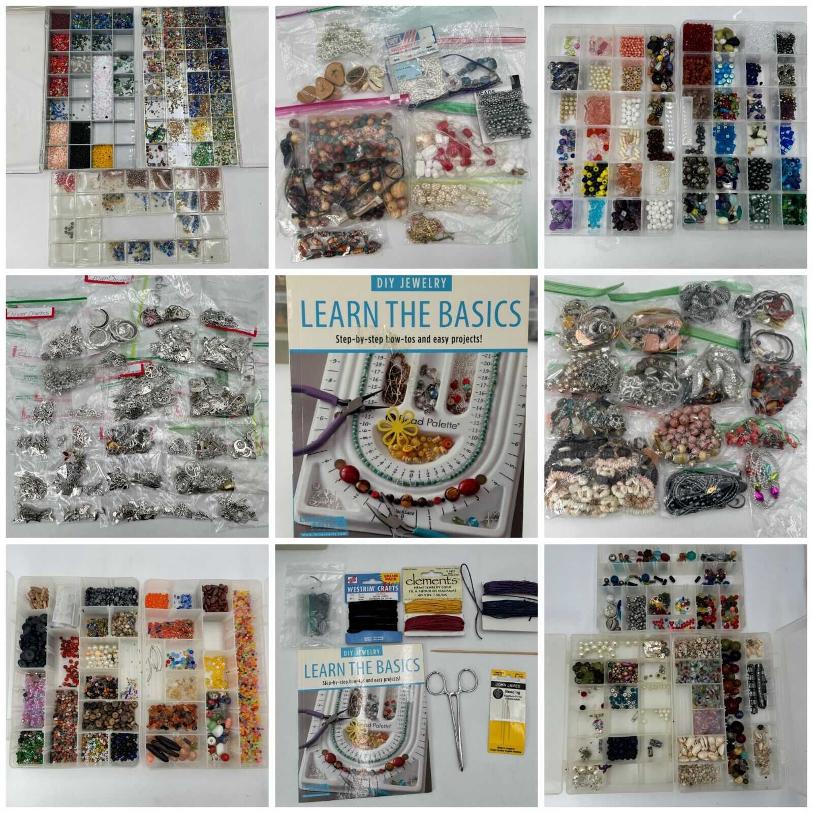 Huge DIY Jewelry Lot Assortment Beads Charms Necklace Bracelet Learning Idea