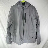 Hurley Heavyweight Hooded Fleece Lined Jacket Mens Size Large US L Gray Pockets