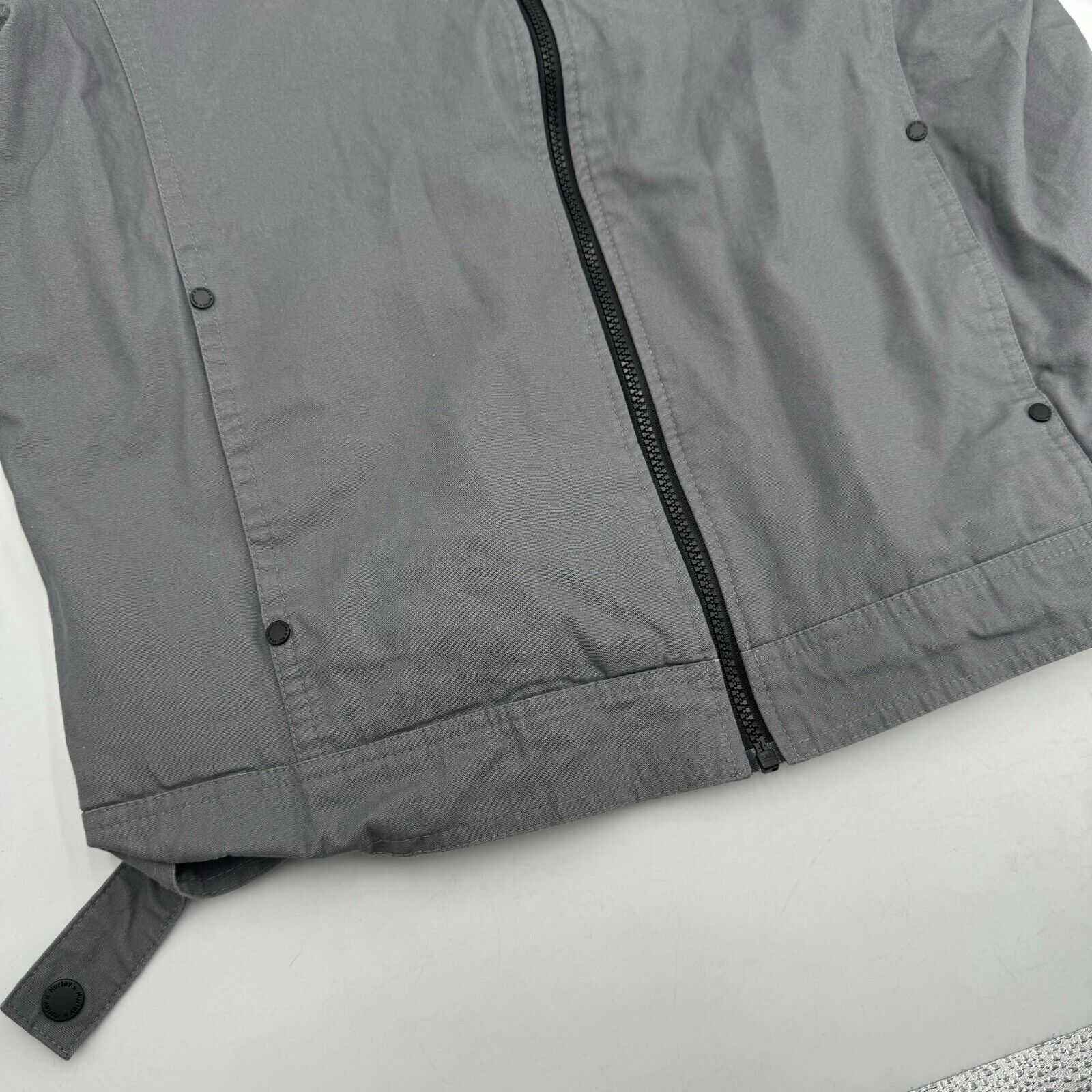 Hurley Heavyweight Hooded Fleece Lined Jacket Mens Size Large US L Gray Pockets