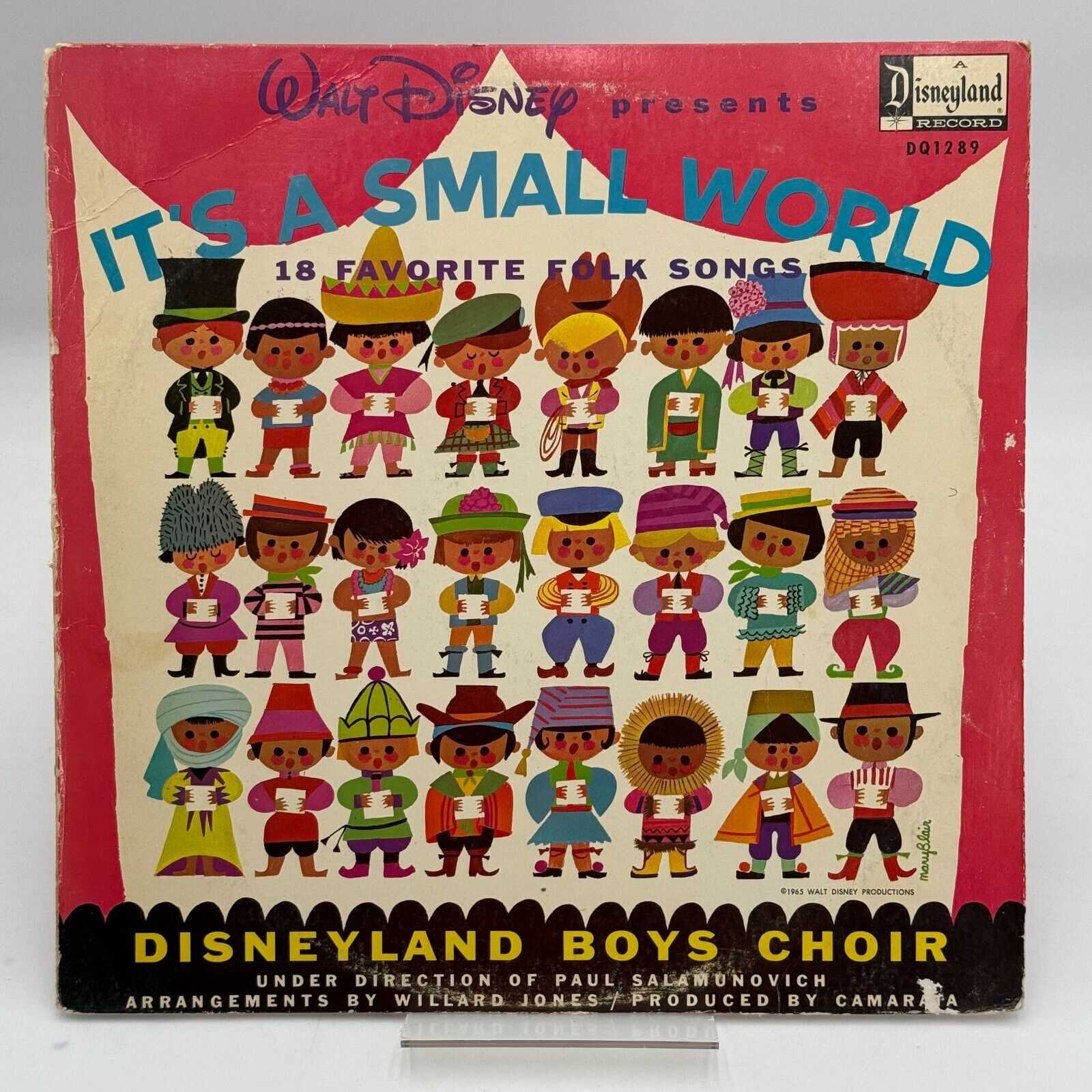 It's A Small World 18 Favorite Folk Songs 1965 Vinyl Album Disneyland Boys Choir