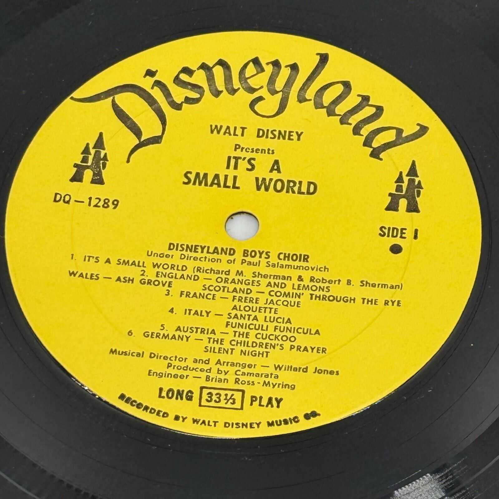 It's A Small World 18 Favorite Folk Songs 1965 Vinyl Album Disneyland Boys Choir