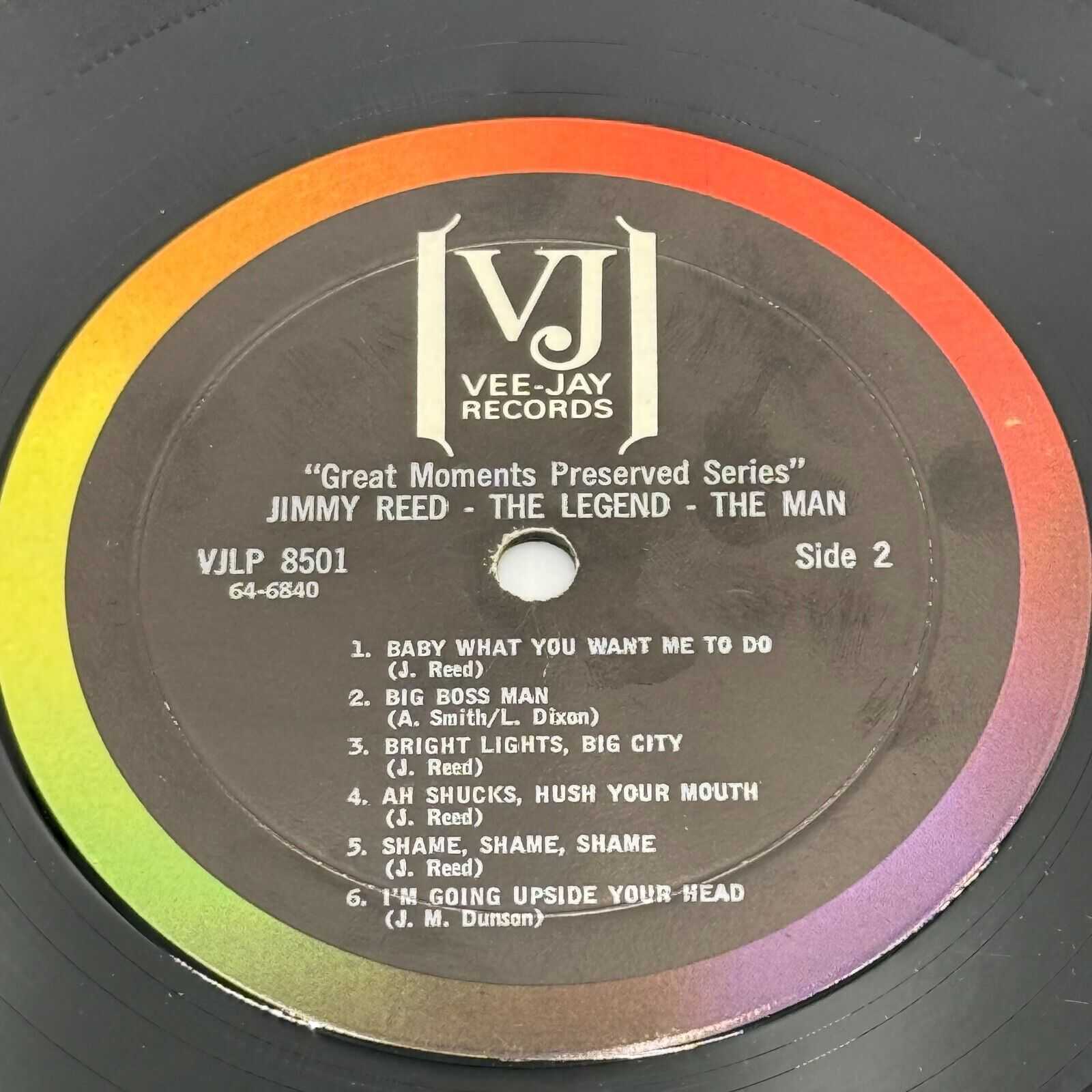 Jimmy Reed The Legend The Man Blues Vinyl LP VJ 8501 Stereo Vintage 1964 Rare