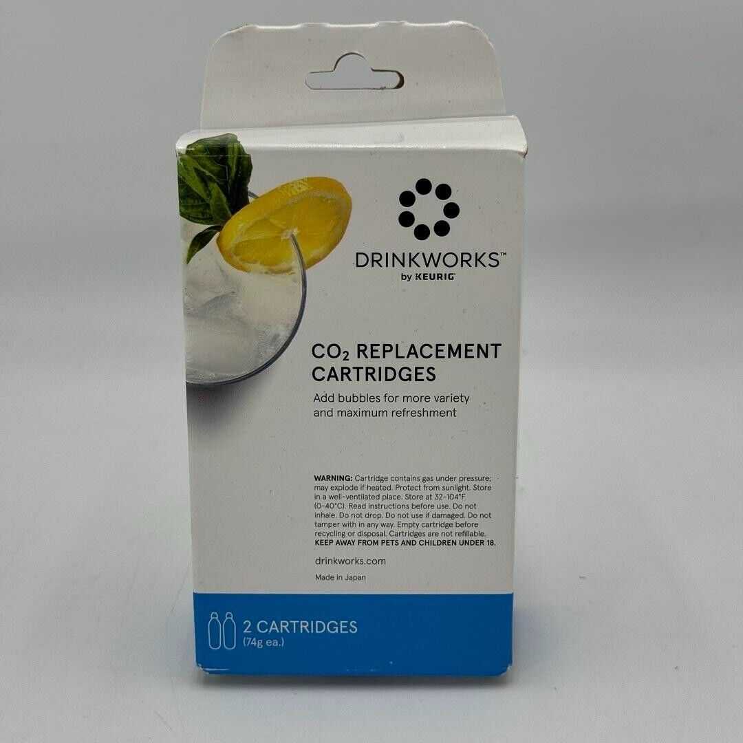 Keurig CO2 Replacement Cartridges for Drinkworks Home Bar - 2 Pack New In Box