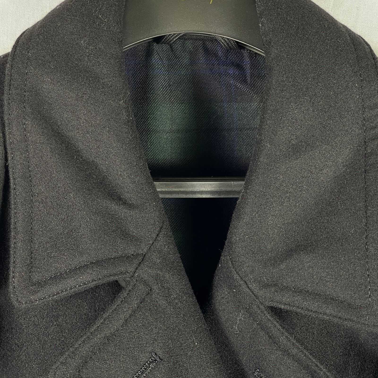 Lauren Ralph Luke Mens Wool Blend Classic Fit Black Peacoat Size 38S NEW