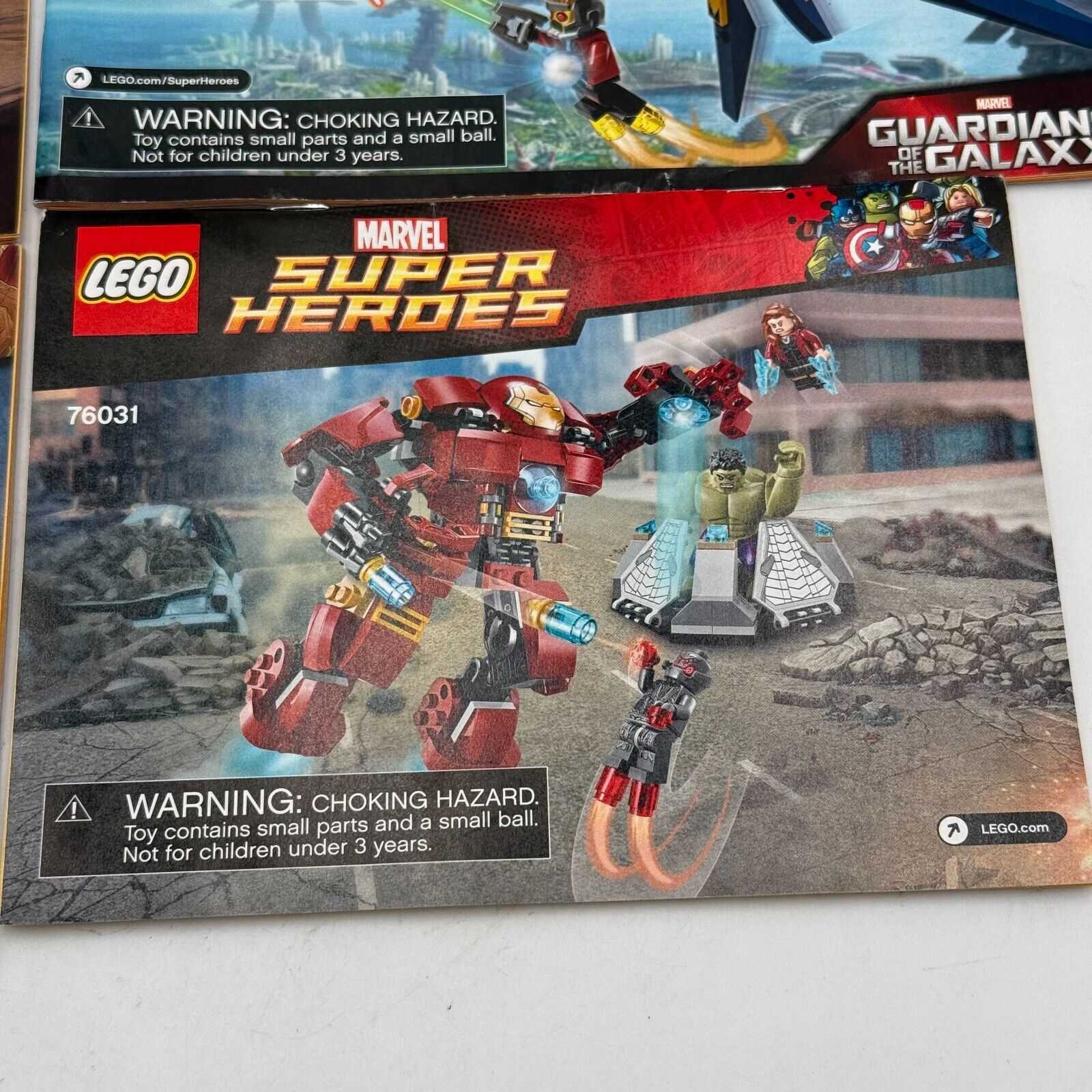 Lego Marvel Heroes Guardians Galaxy Ironman Hulk 76020 76019 76031 Manuals Only