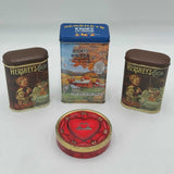 Lot Of 4 Tins Hershey’s Cocoa Bittersweet Hershey Kisses Almonds Fall Red Heart