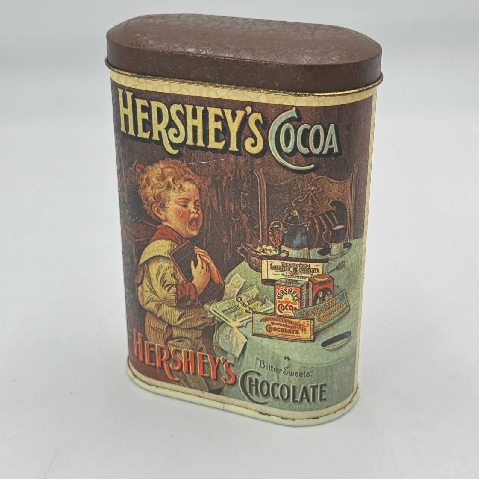 Lot Of 4 Tins Hershey’s Cocoa Bittersweet Hershey Kisses Almonds Fall Red Heart