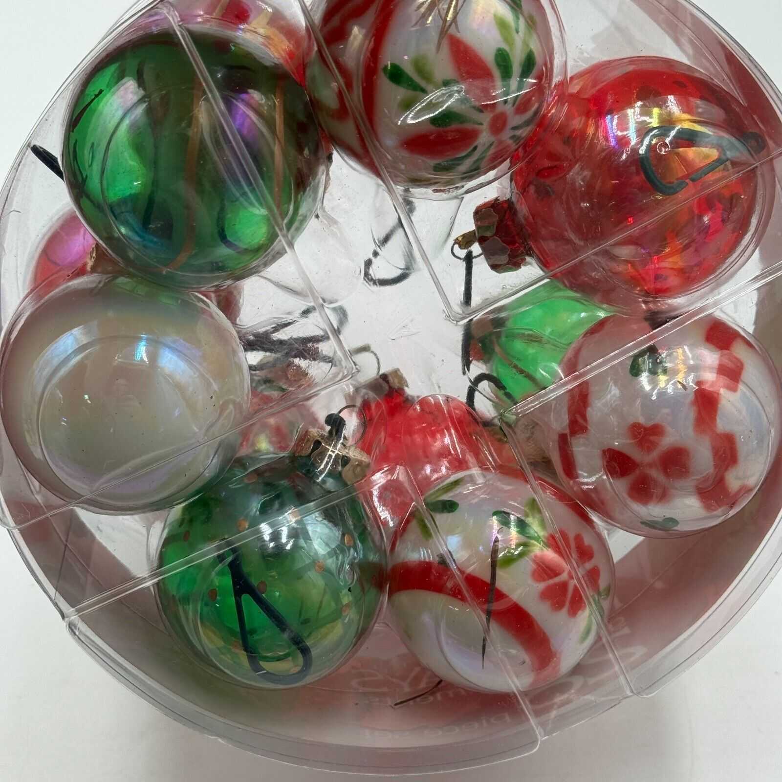 Lot of 128 Holiday Chistmas Ornaments Round Purple Gold Red Green Glass New