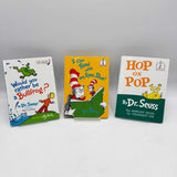 Lot of 3 Beginner Books Dr. Suess Hop On Pop Read With Eyes Shut Rather