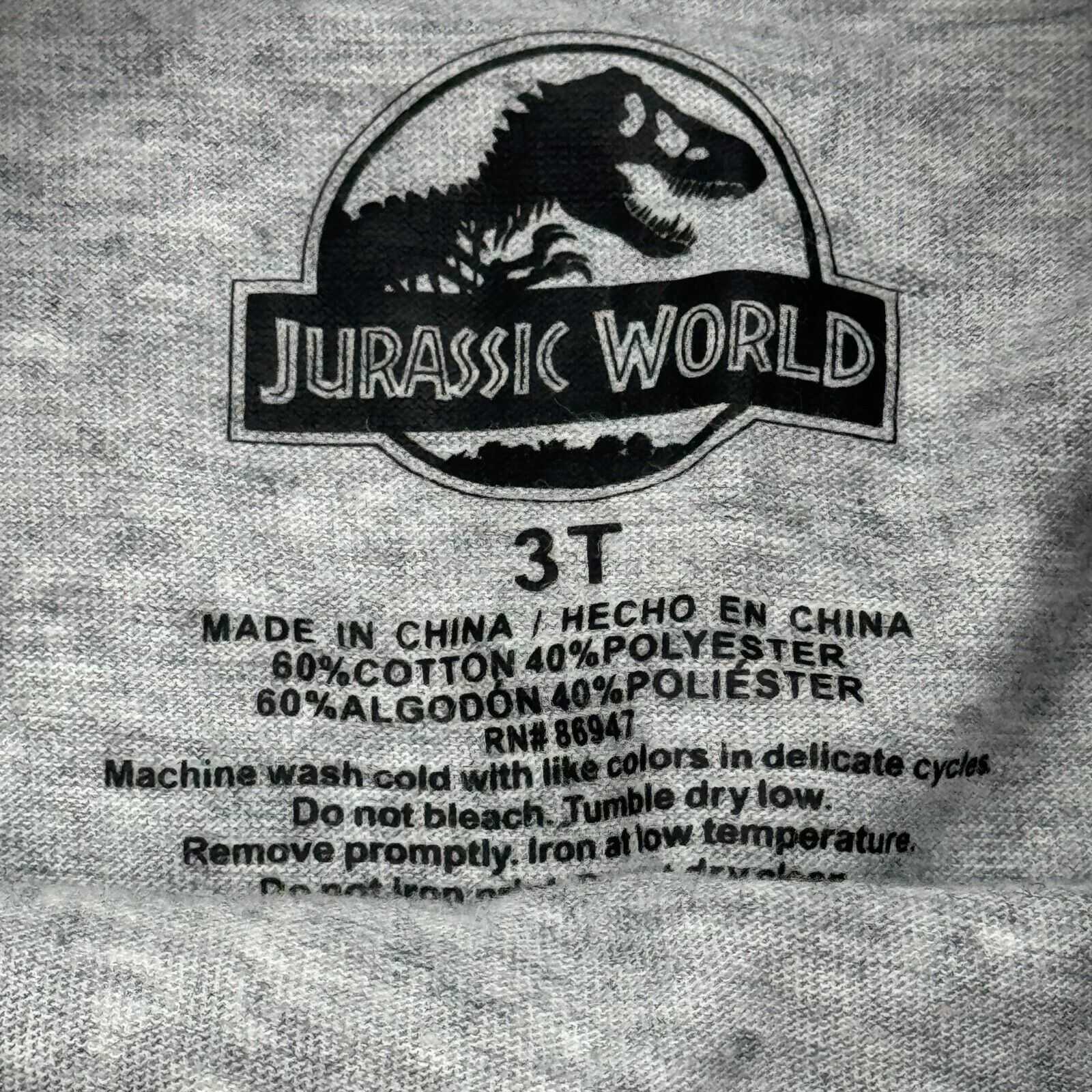 Lot of 4 Kids Shirts Jurasric World Park Tshirts Dinosaur Orange Toddler Size 3T