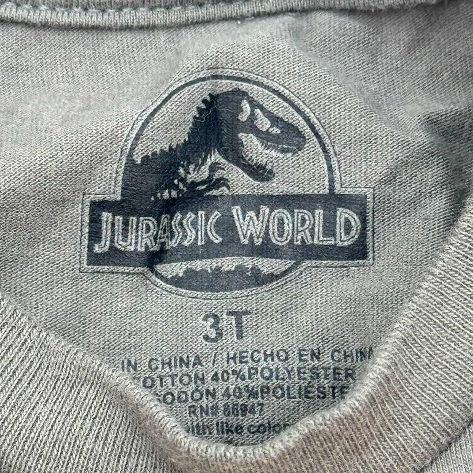 Lot of 4 Kids Shirts Jurasric World Park Tshirts Dinosaur Orange Toddler Size 3T