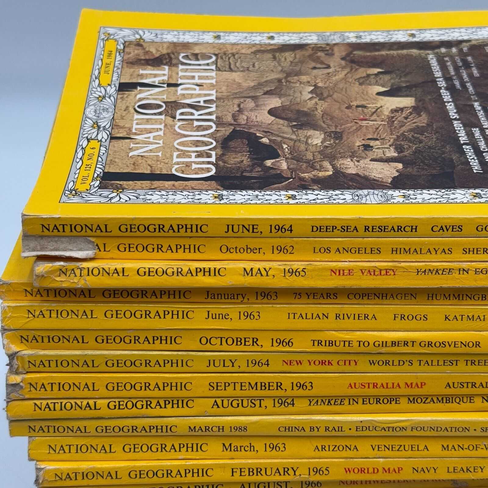 Lot of 47 Issues of National Geographic Magazine PB Books 1953 - 1988