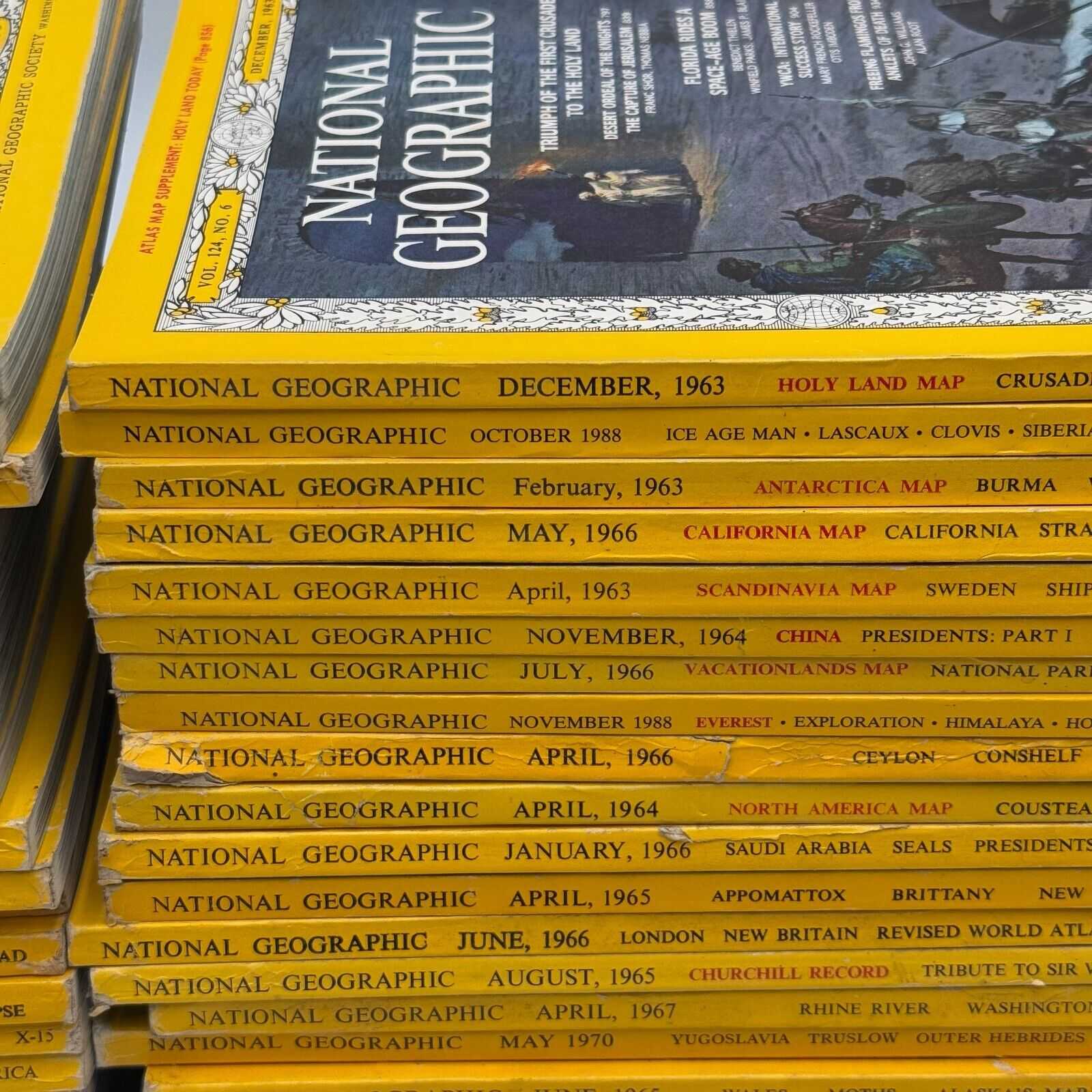 Lot of 47 Issues of National Geographic Magazine PB Books 1953 - 1988