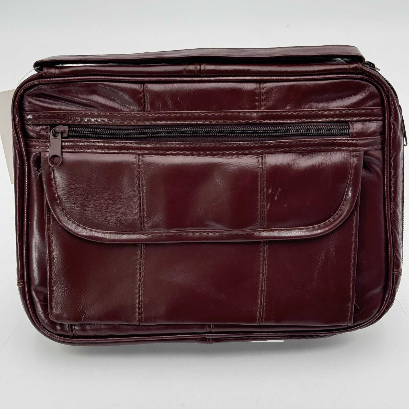 Lumen Genuine Leather Burgundy Red Bible Book Cover Organizer 6.5x9.5" Bag NWT