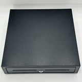 MMF Printer Driven Cash Drawer Black No Key Opens with Hidden Release or Remote