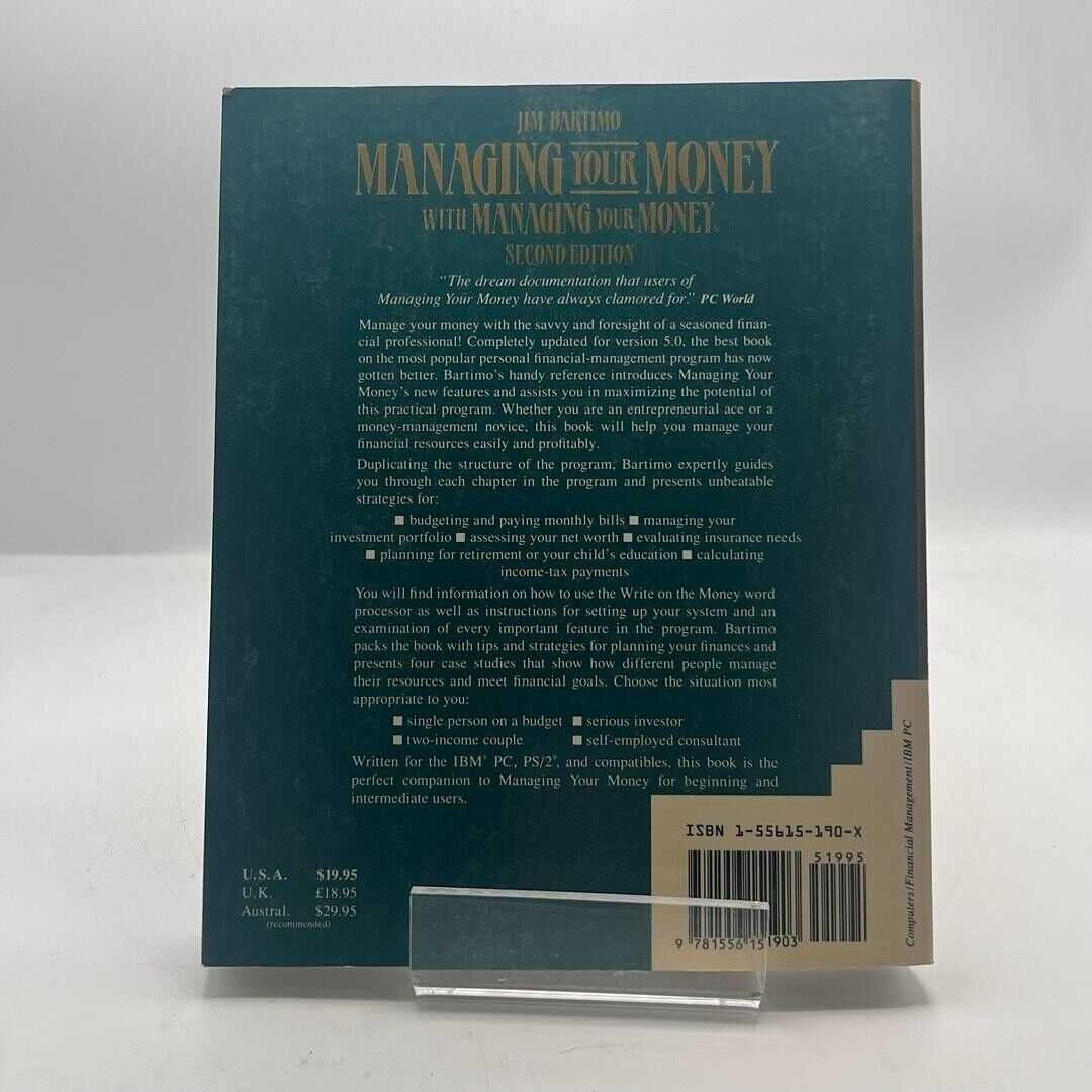 Managing Your Money With Managing Your Money 2nd Edition by Jim Bartimo 1989 PB