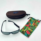 Maui Jim MJ432-2M 59/17-140 Black Polarized Sunglasses Bag & Case - Broken Arm