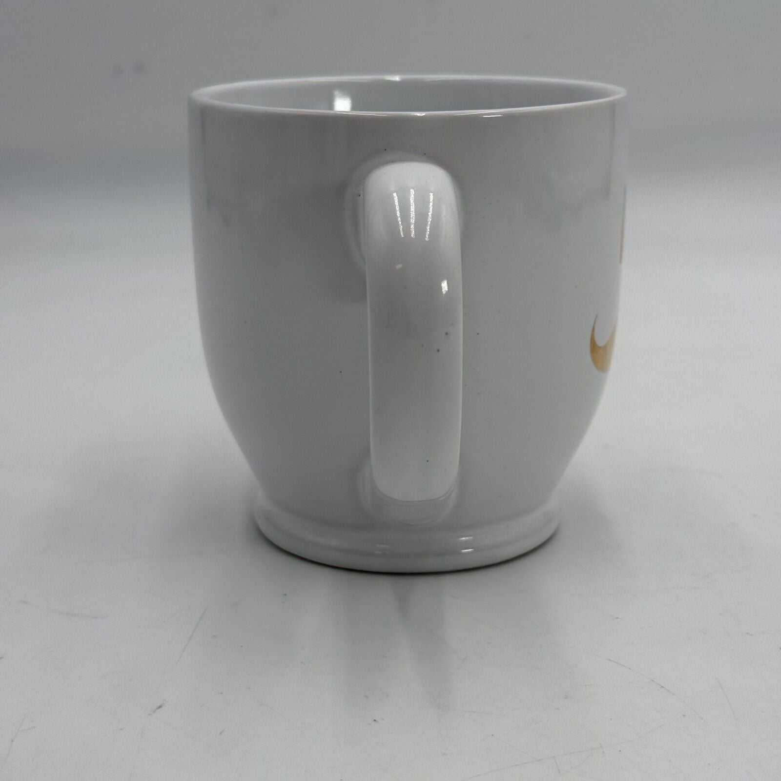 Mr. Coffee Mug White Gold Beard Groom Handled Drink Cup Wedding Gift Ceramic 4in