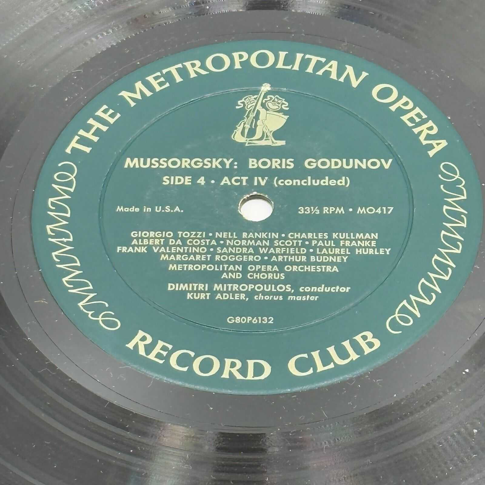 Mussorgsky Boris Godunov - Metropolitan Opera Record Club, 2LP Vinyl Records