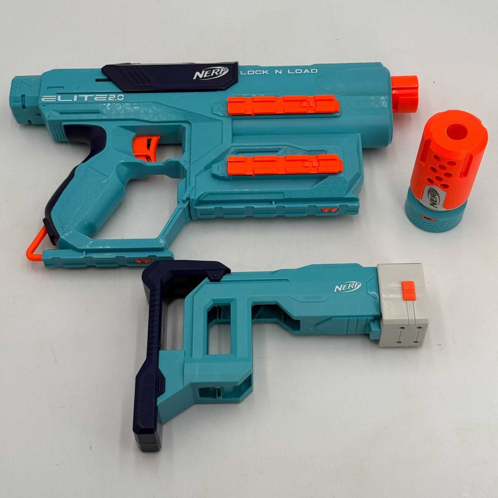 Nerf Elite 2.0 Lock N Load Blaster Pack Hasbro Toys Blue (no scope, grip, darts)