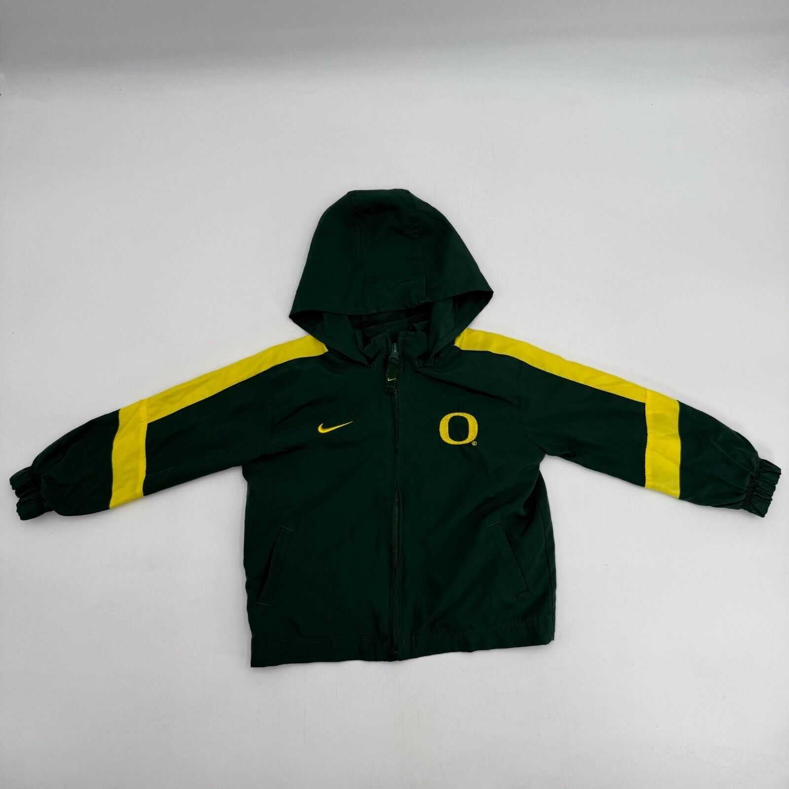 Nike Oregon Ducks Child Full Zip Hoodie Jacket Green Yellow Sports Size 18m