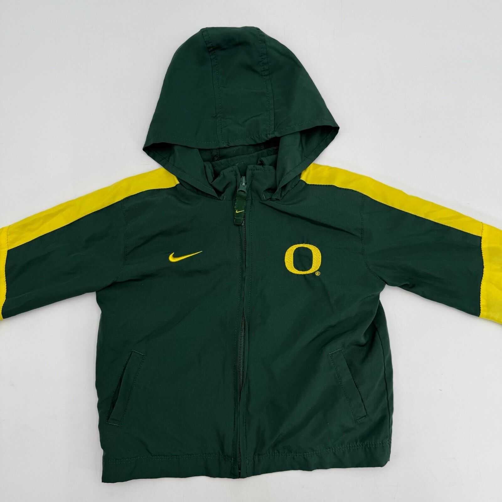 Nike Oregon Ducks Child Full Zip Hoodie Jacket Green Yellow Sports Size 18m