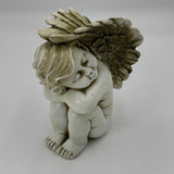 Northlight 7IN Heavenly Gardens Gray Sleeping Cherub Angel Outdoor Garden Statue