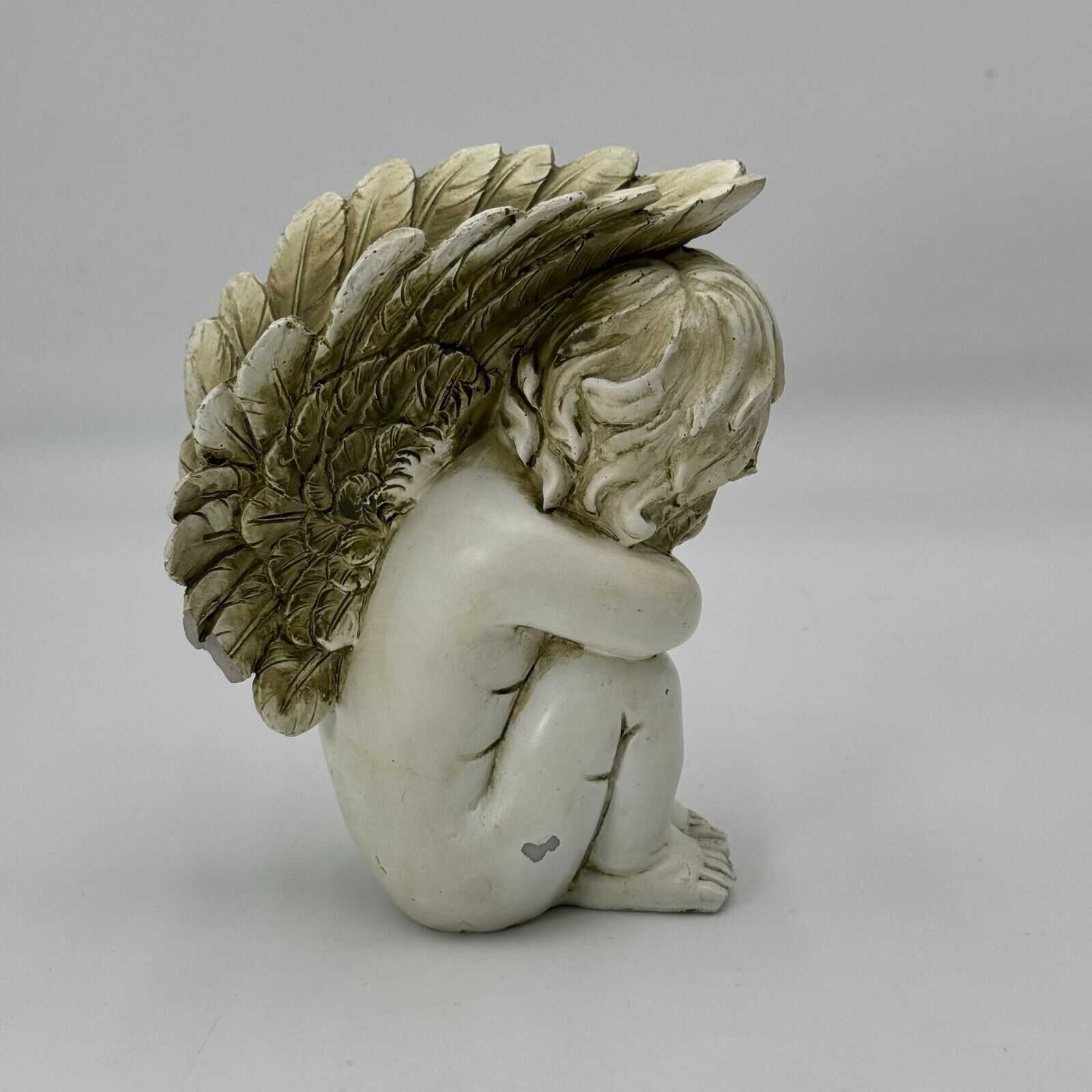 Northlight 7IN Heavenly Gardens Gray Sleeping Cherub Angel Outdoor Garden Statue