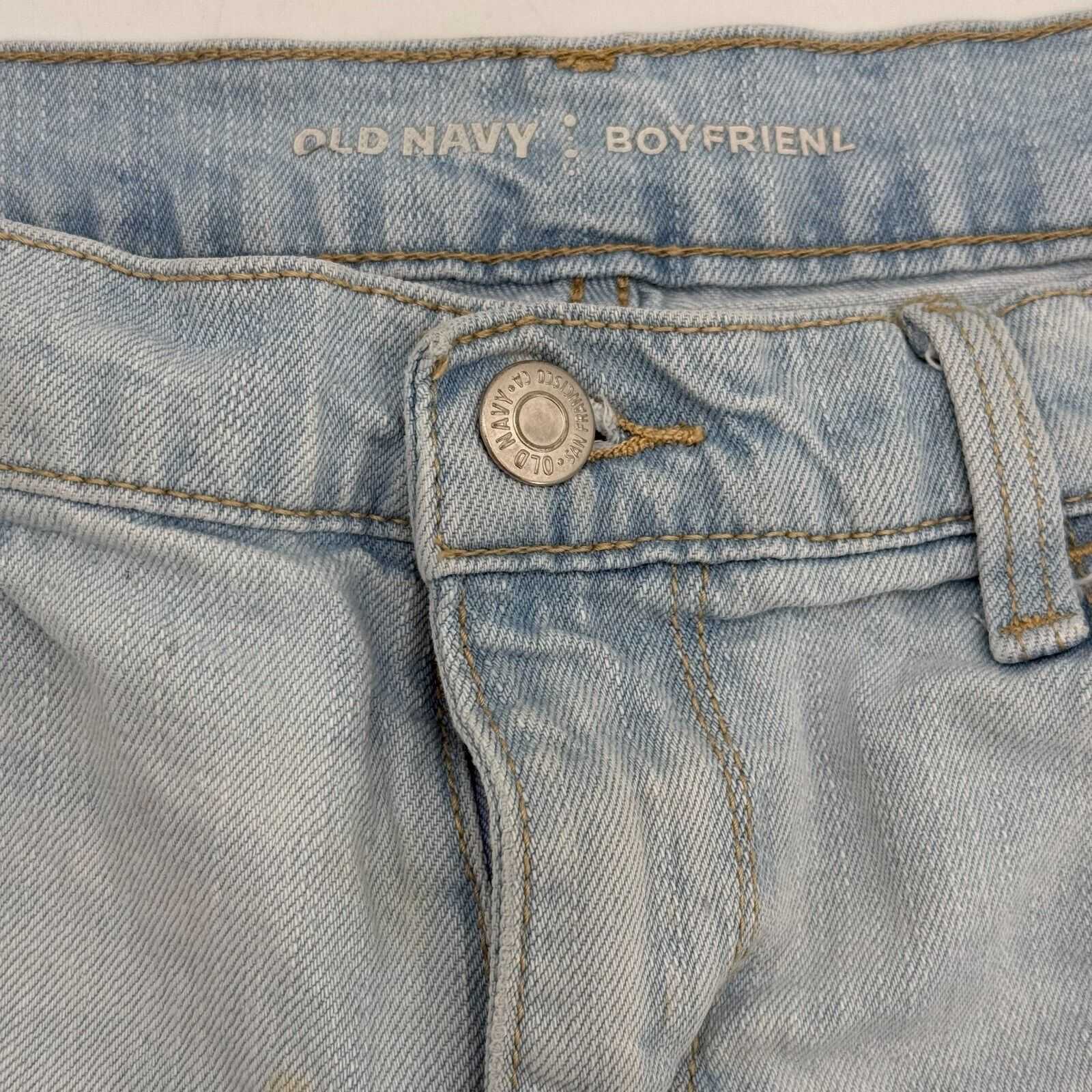 Old Navy Distressed Denim Jean Shorts White Wash Boyfriend Fit Cuttoffs Size 12