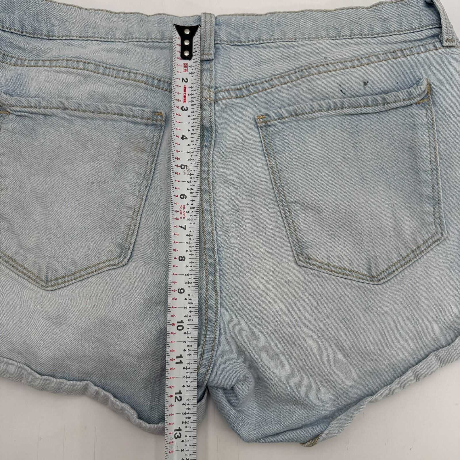 Old Navy Distressed Denim Jean Shorts White Wash Boyfriend Fit Cuttoffs Size 12