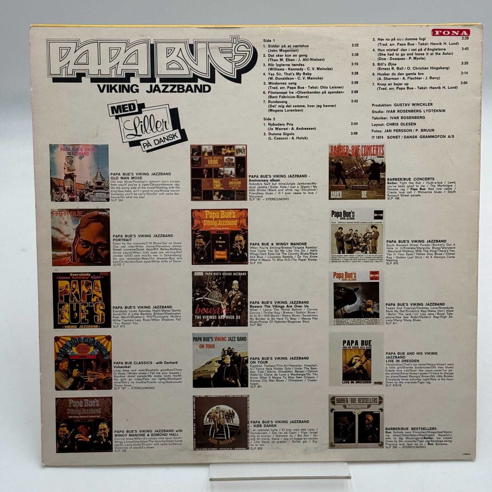 PAPA BUE'S VIKING JAZZ BAND with LILLER Pa Dansk 1974 Storyville SLP 605 LP