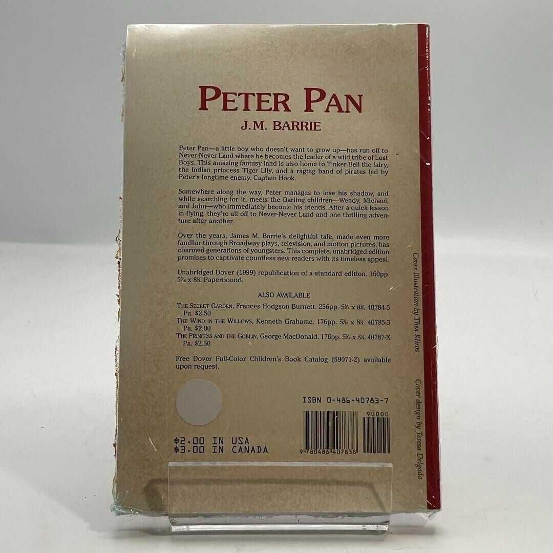 PETER PAN by J.M. BARRIE 1999 JUVENILE CLASSICS UNABRIDGED PAPERBACK BOOK