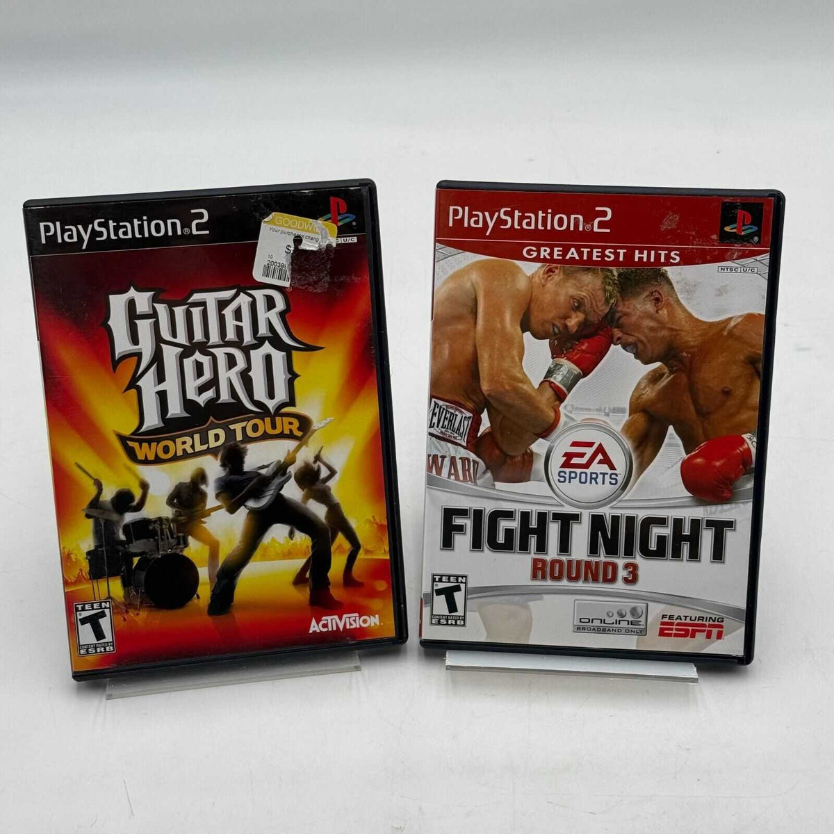 Pair Playstation 2 Games Guitar Hero World Tour Disc & EA Sport Fight Night Rd 3