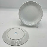 Pair of 2 Gibson White Raised Edge 10in Everyday Dinner Plates Ceramic China