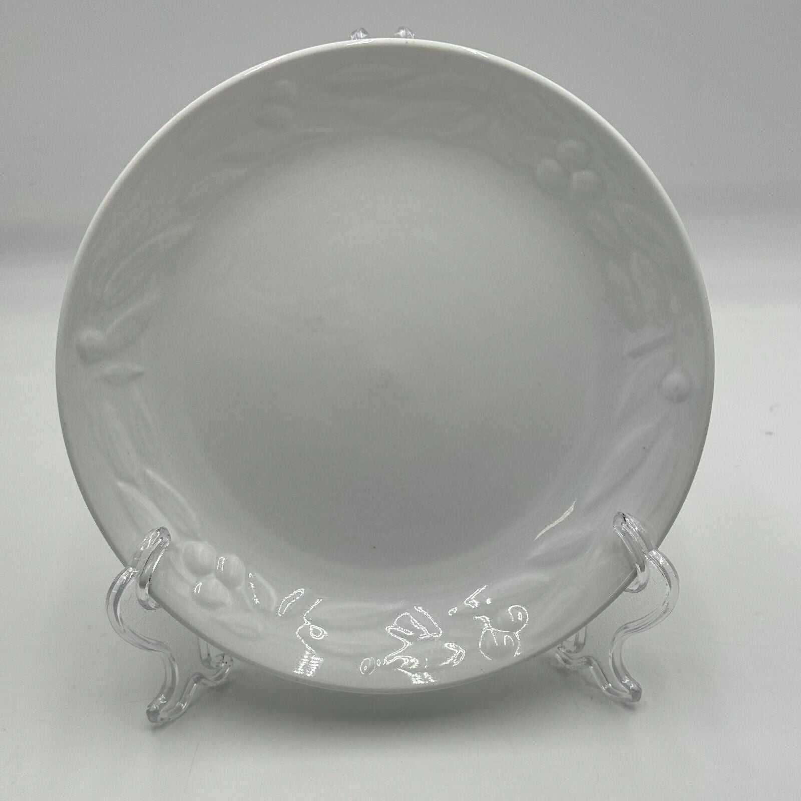 Pair of 2 Gibson White Raised Edge 10in Everyday Dinner Plates Ceramic China