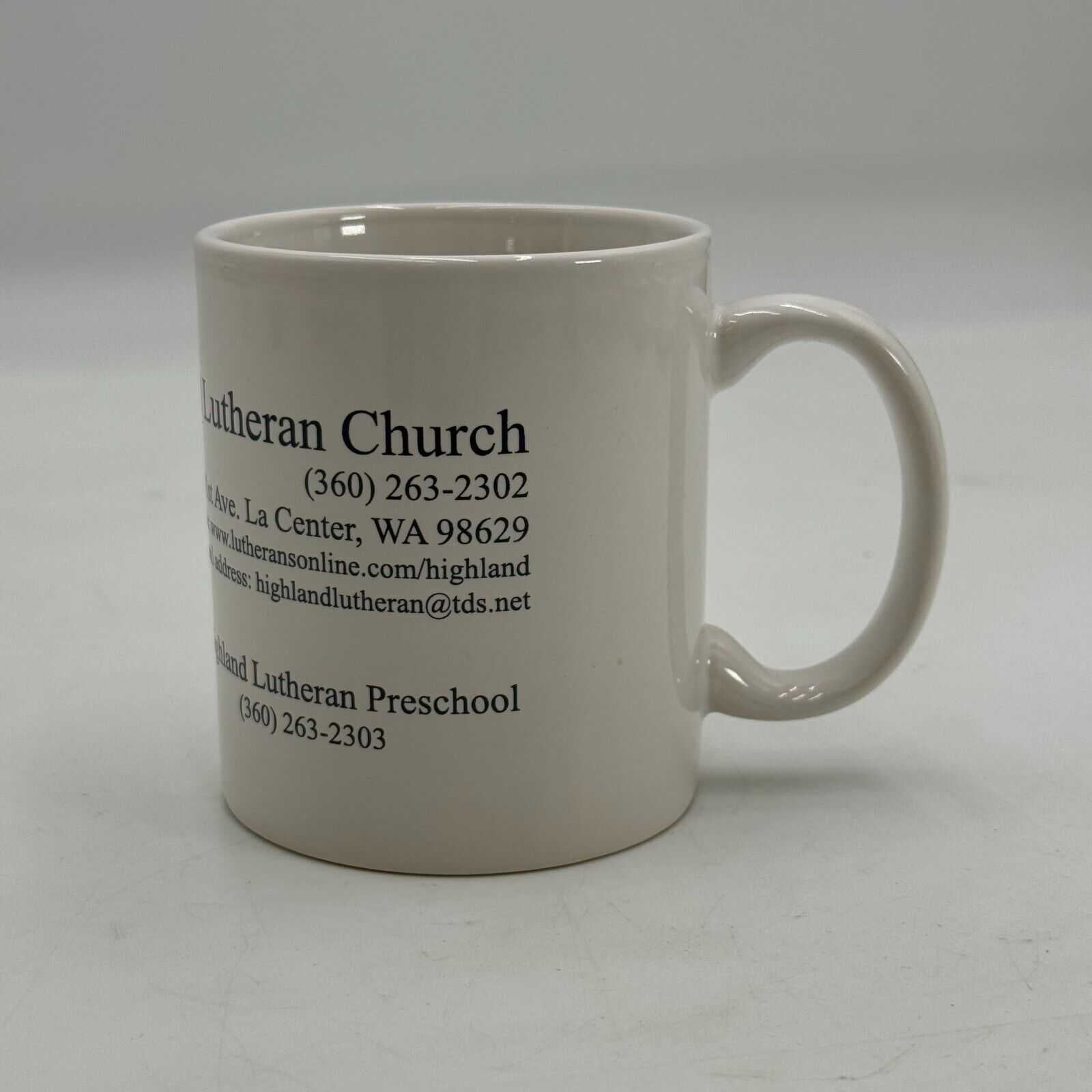 Pair of Christian Coffee Mugs Peninsula Baptist Church Highland Lutheran School