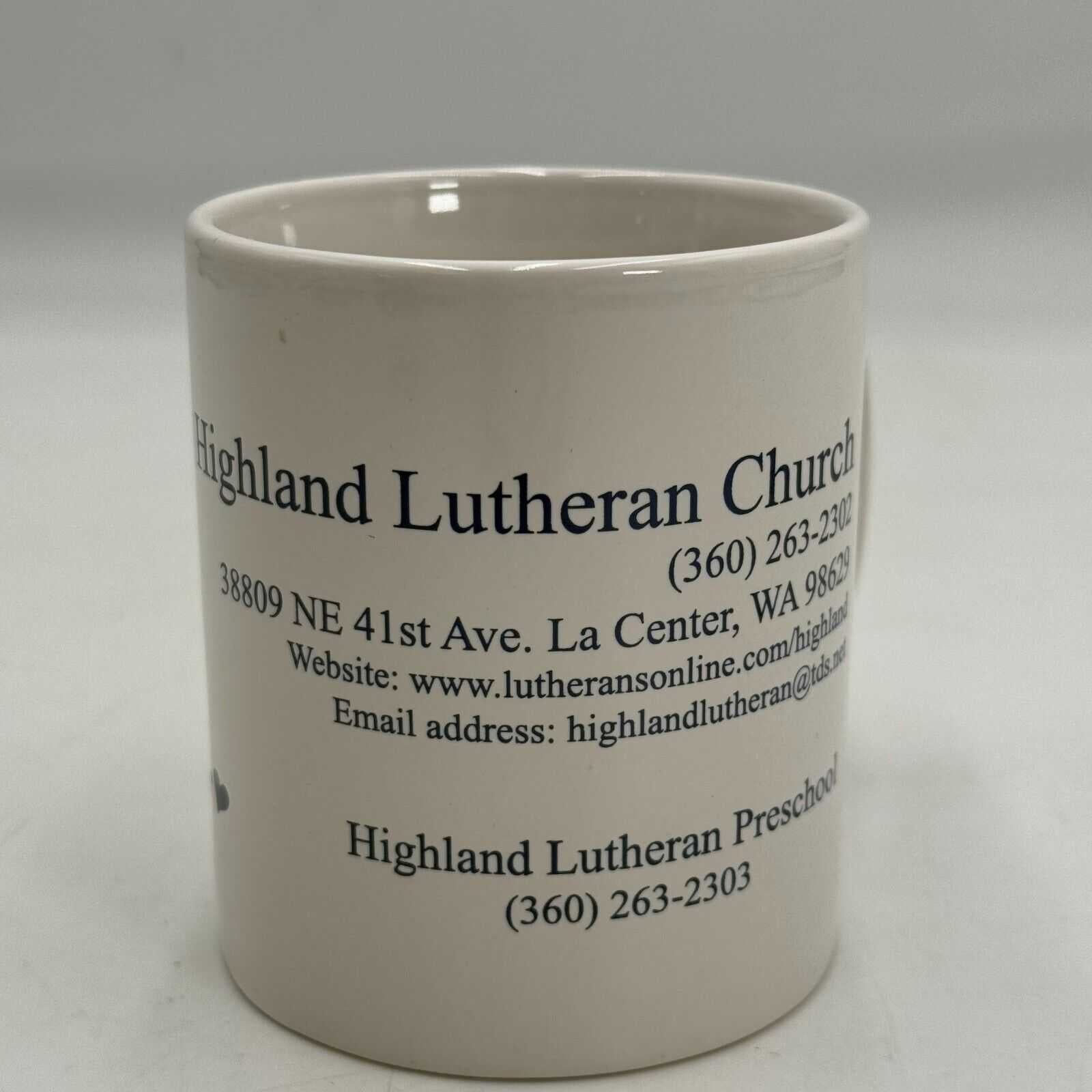 Pair of Christian Coffee Mugs Peninsula Baptist Church Highland Lutheran School