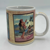 Pair of Island Heritage Coffee Mugs Hawaiian Vintage Posters & Nostalgic Hula