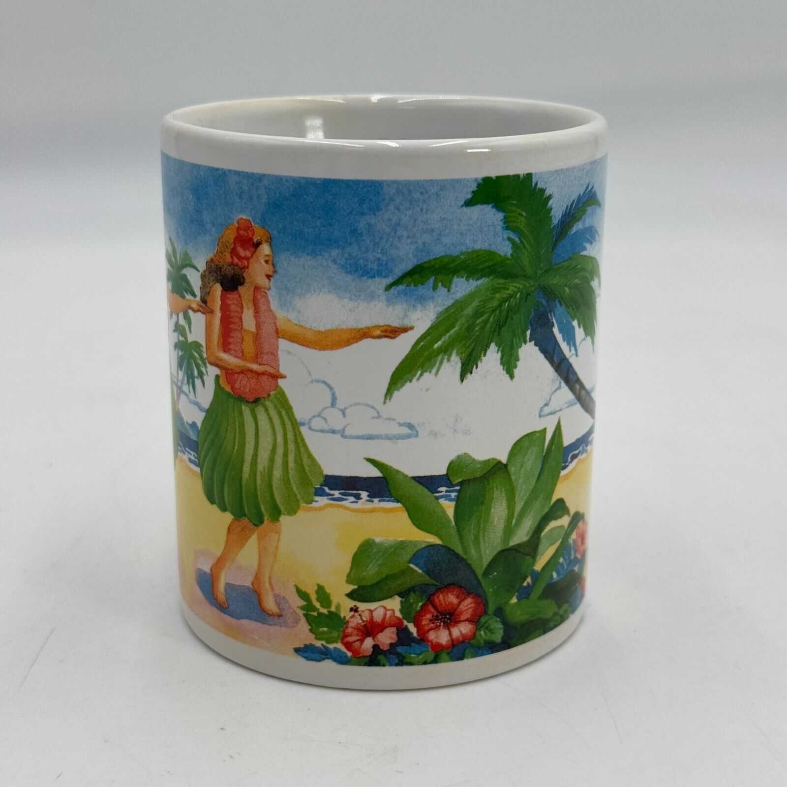 Pair of Island Heritage Coffee Mugs Hawaiian Vintage Posters & Nostalgic Hula