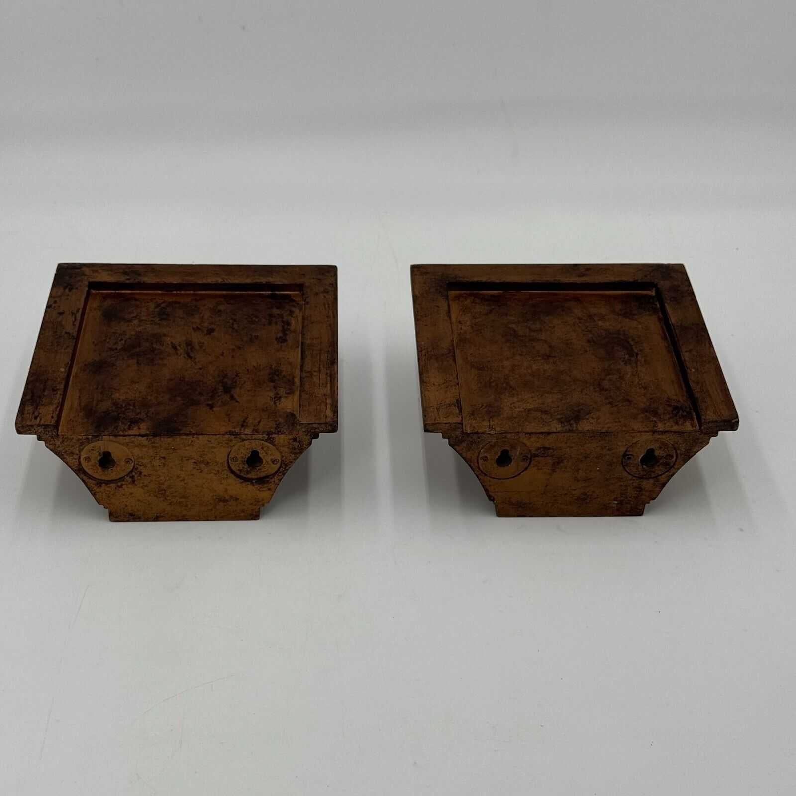 Pair of Matching Wood Square Wall Shelves ~6x6in Candle Holder Decor Display