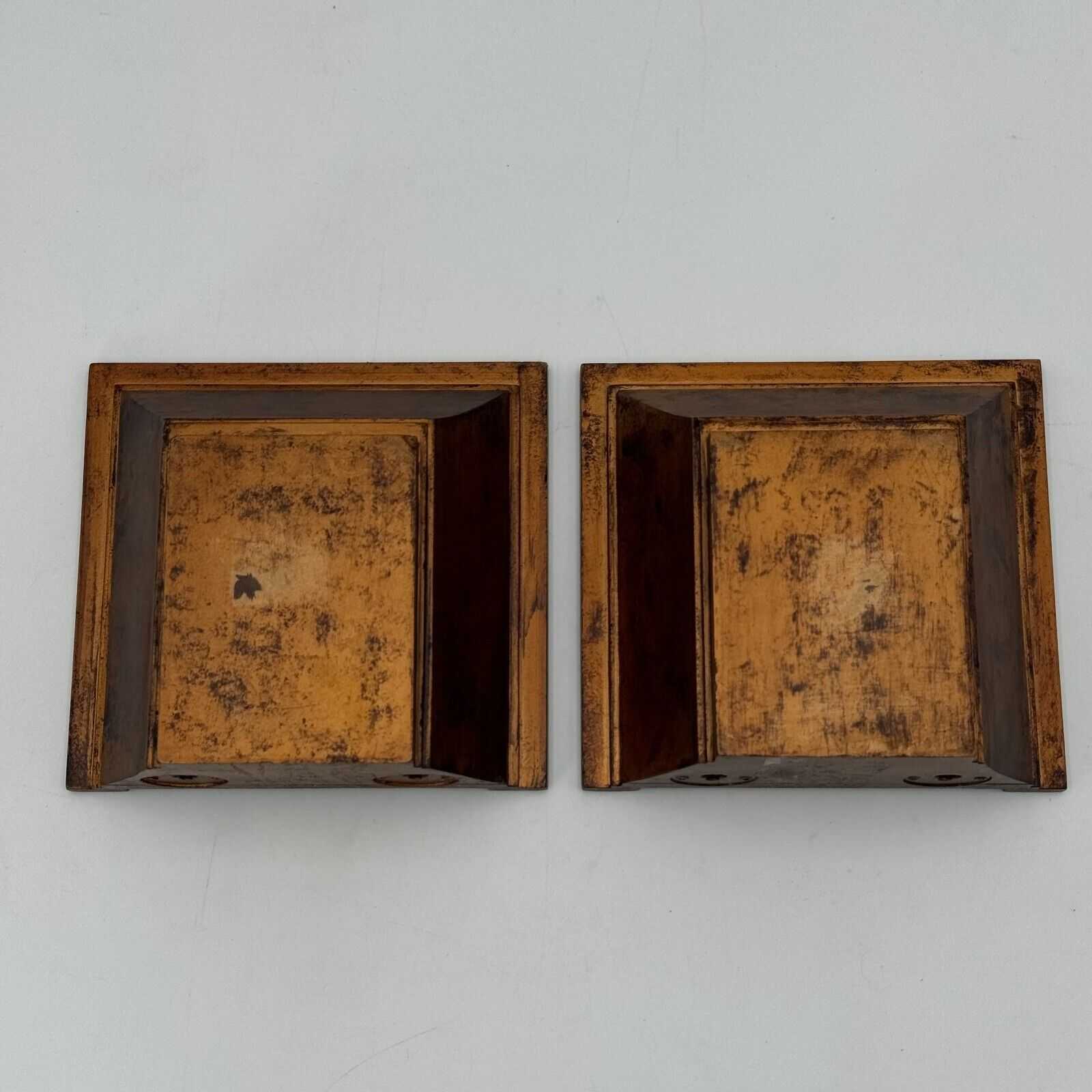 Pair of Matching Wood Square Wall Shelves ~6x6in Candle Holder Decor Display