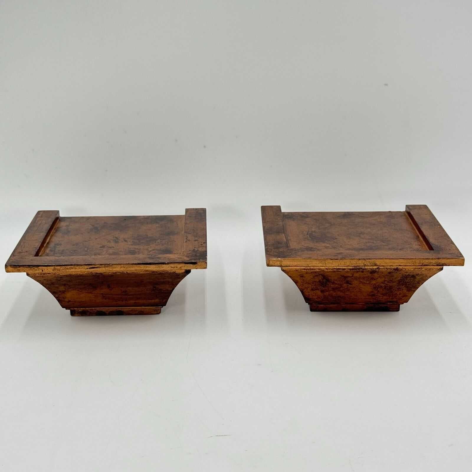 Pair of Matching Wood Square Wall Shelves ~6x6in Candle Holder Decor Display