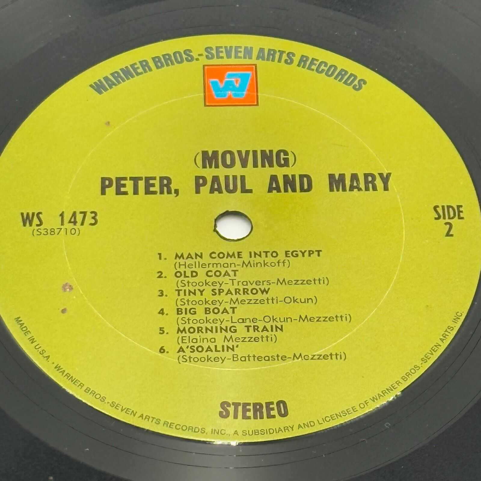 Peter Paul and Mary Moving Vinyl LP Album Warner Bros Puff The Magic Dragon 1963