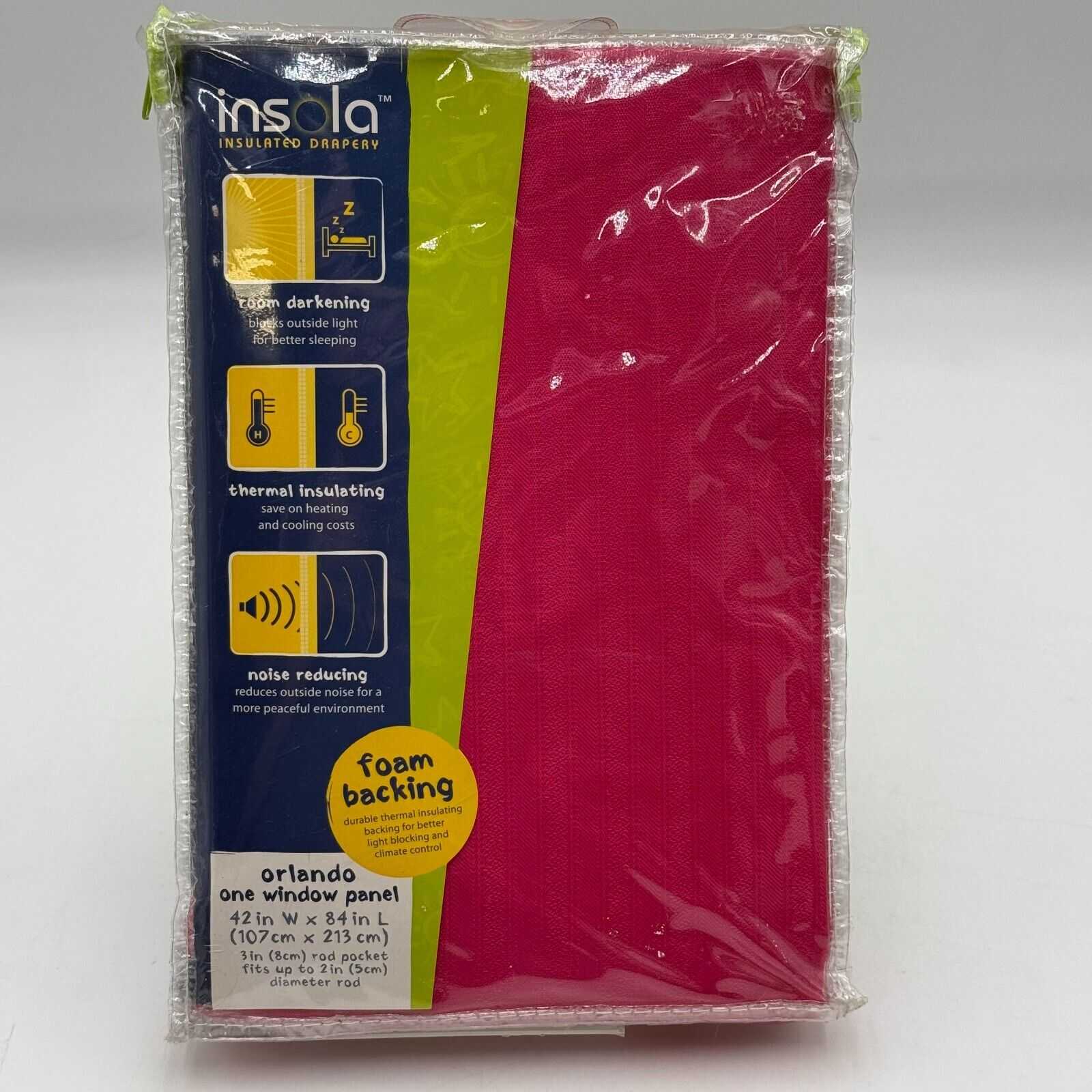 Pink Insulated Drapery Room Darkening Noise Reducing Foam 1 Drape Panel 42x84in