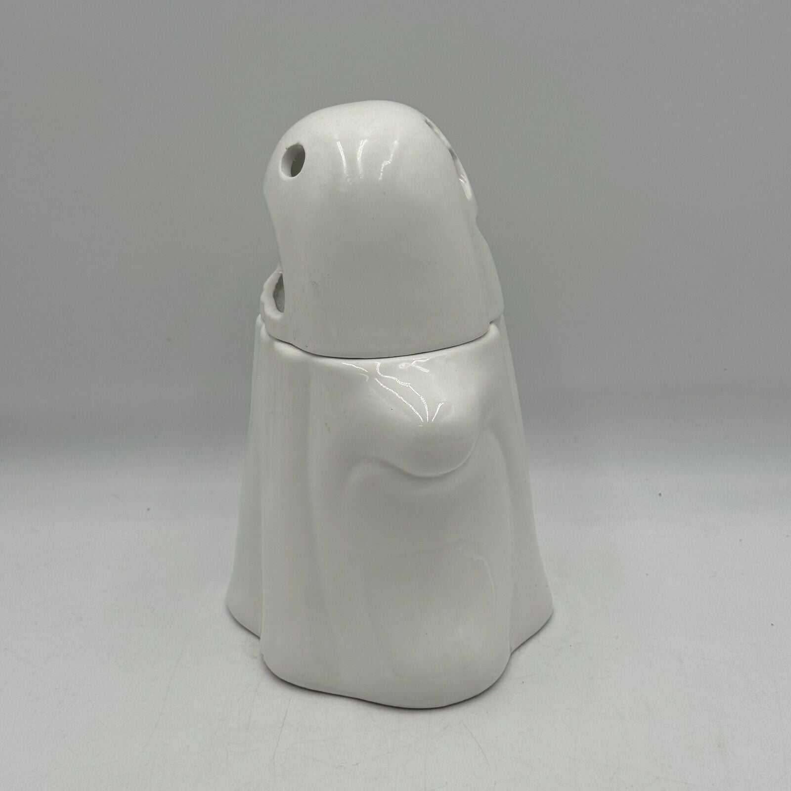 Promotional Ghost Cookie Jar Halloween Light Up Glowing Flickering Candle 10"