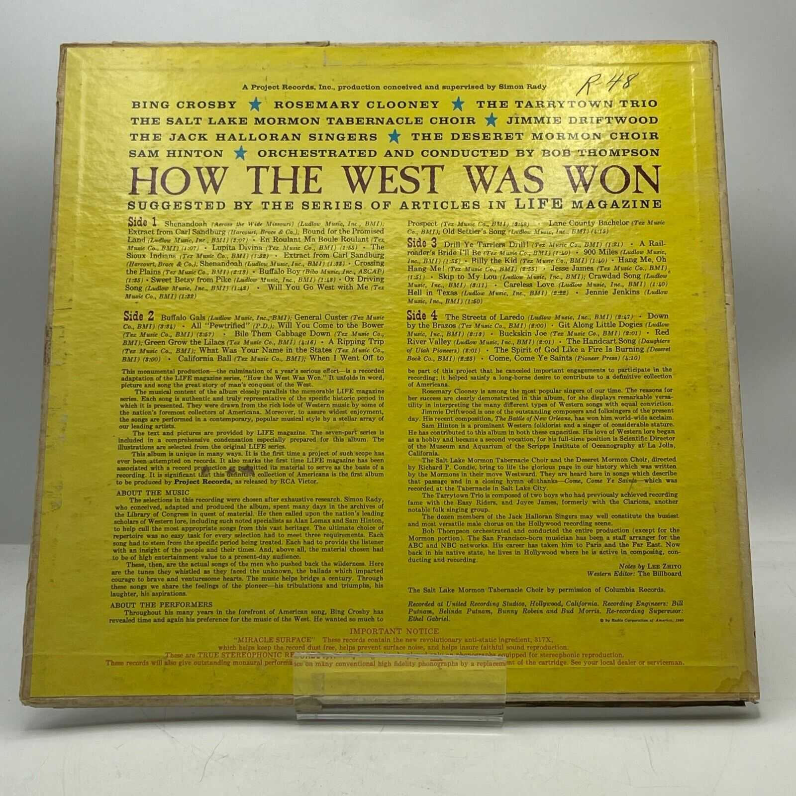 RCA Living Stereo LSO-6070 - HOW THE WEST WAS WON - ST 2LP SD 1S (all) 1960