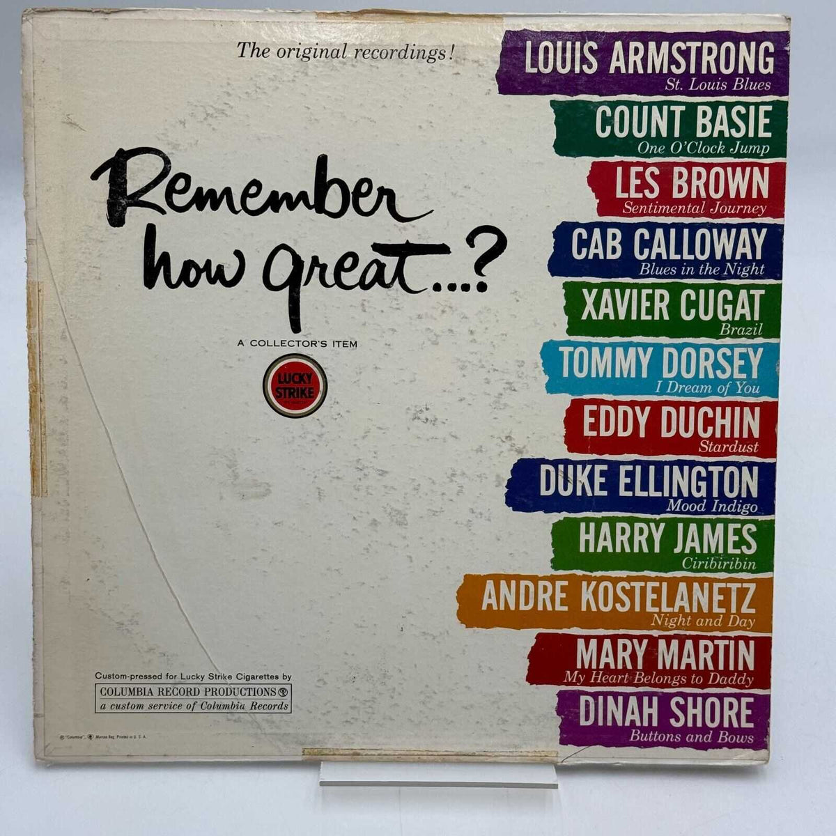 Remember How Great..? Original Recordings! Lucky Strike Collectors Vinyl LP 1961